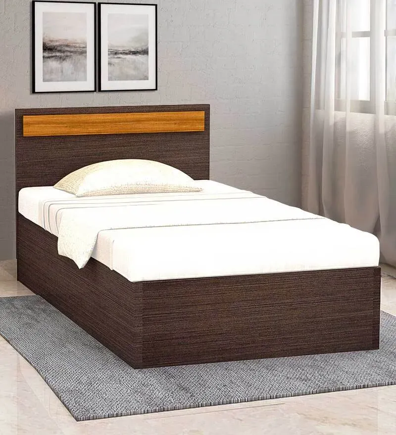 Galeon Single Bed in Wenge Finish with Box Storage.webp