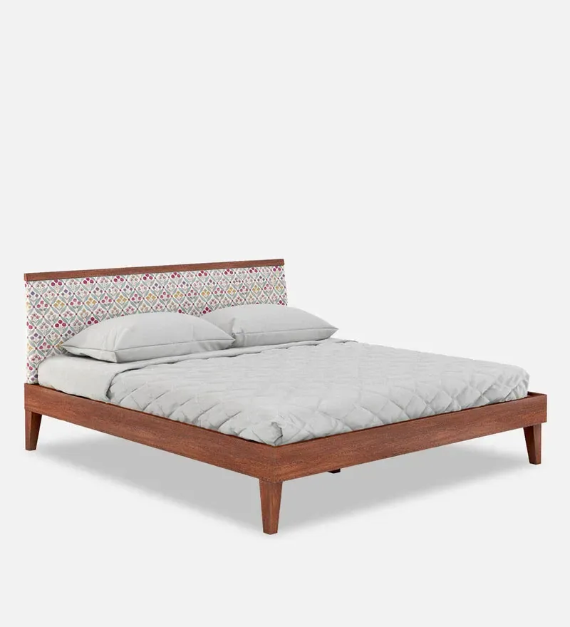 Garren Solid Wood King Size Beds in Brown Colour.webp