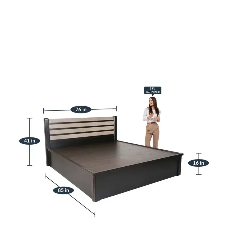 Harvey King Size Bed in Walnut Finish with Hydraulic Storage.jpg2.webp