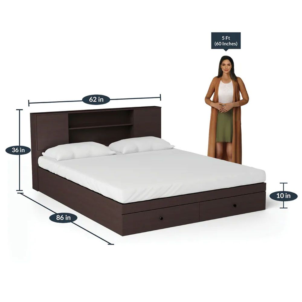 Hoshi Queen Size Bed With Drawer Storage In Wenge Finish.jpg2.jpg