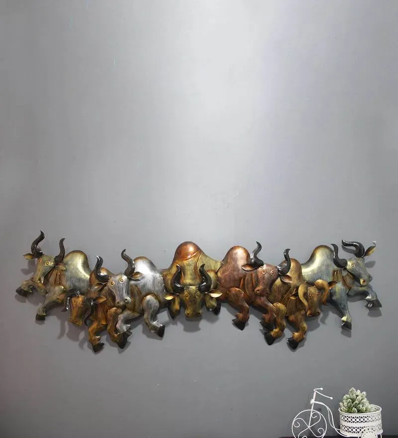 Iron Bull Wall Art With Led In Multicolour.jpg1.webp