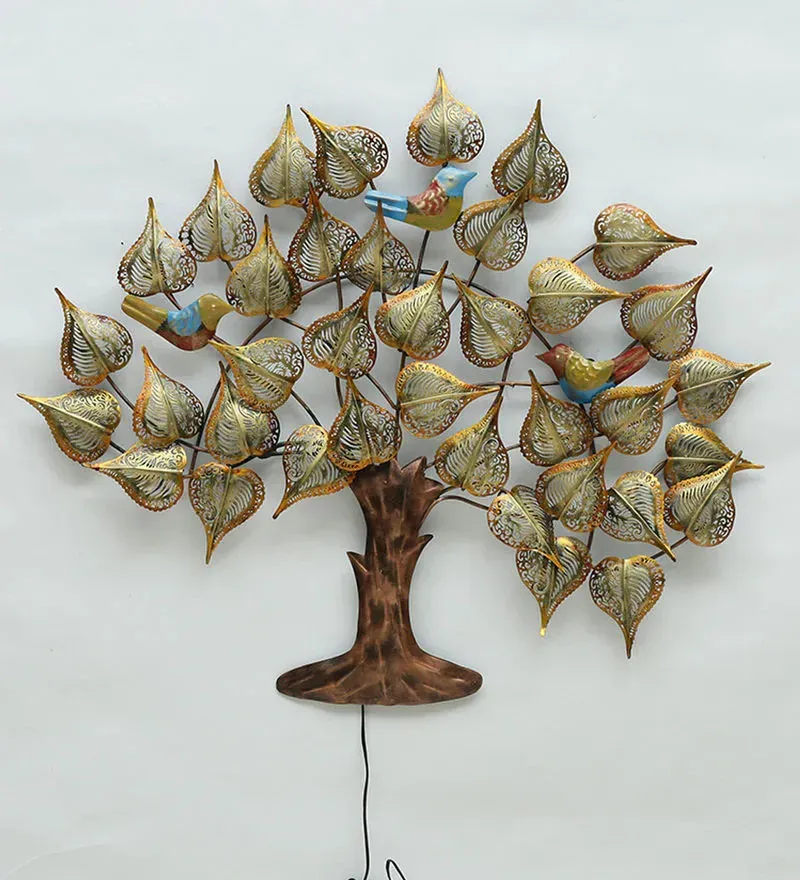 Iron Decorative Tree Wall Art With LED In Brown.jpg2.webp