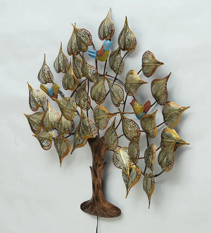 Iron Decorative Tree Wall Art With LED In Brown.jpg5.webp