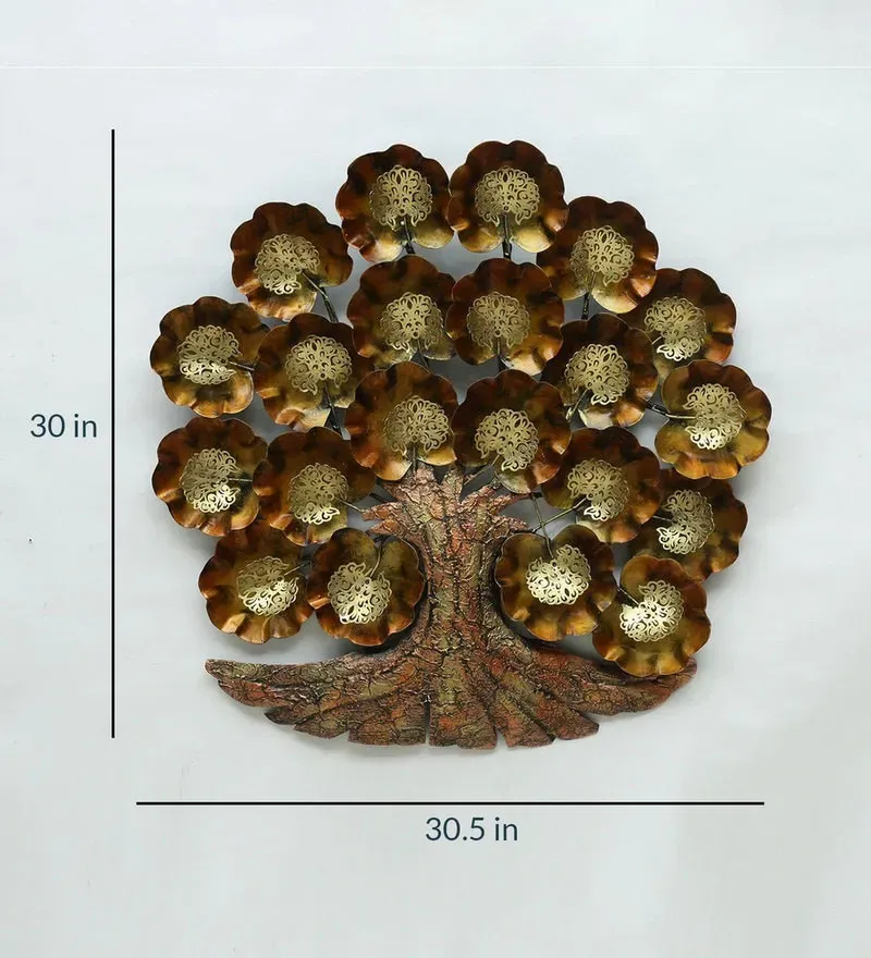 Iron Decorative Tree Wall Art With LED In Gold.jpg3.webp