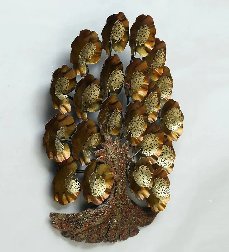 Iron Decorative Tree Wall Art With LED In Gold.jpg4.webp