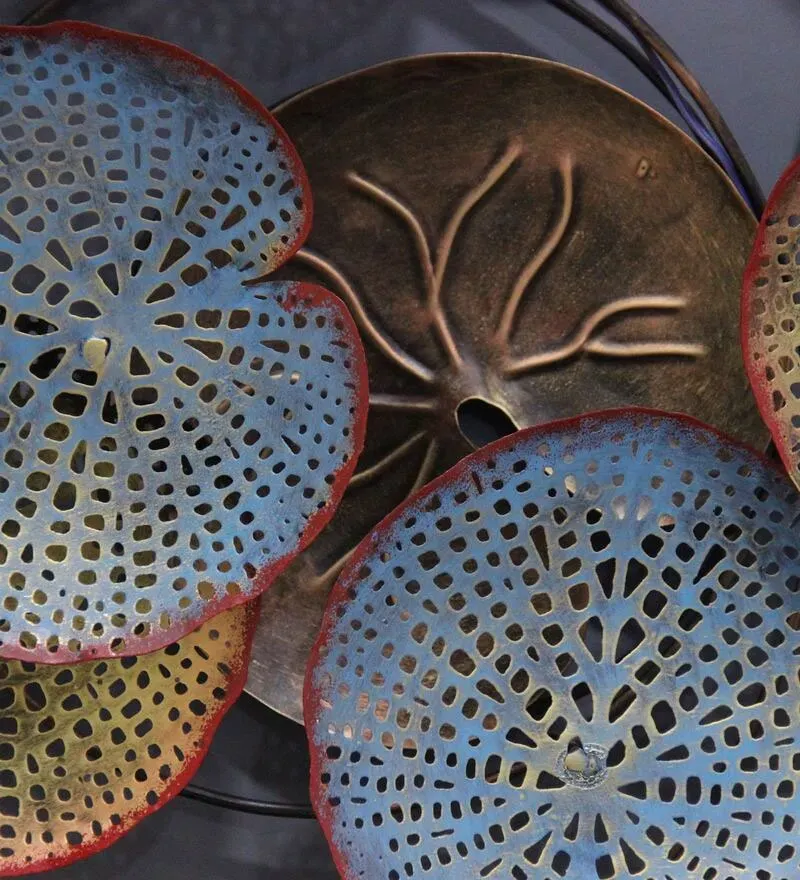 Iron Floral Leaf Wall Art In Multicolour.jpg4.webp