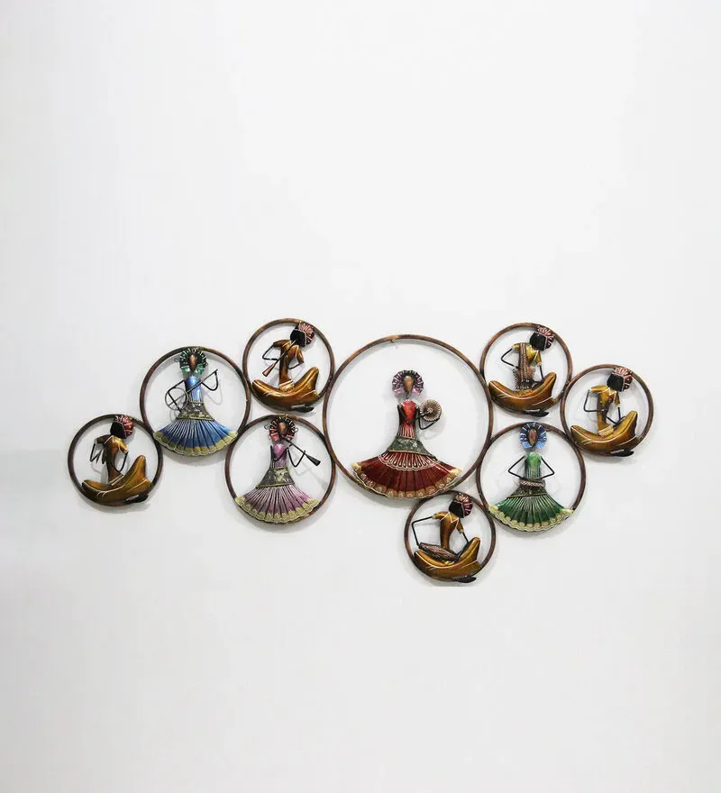 Iron Musician Wall Art With Led In Multicolour.jpg2.webp