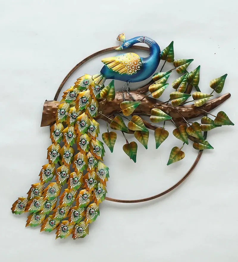 Iron Peocock Wall Art With LED In Blue.jpg2.webp