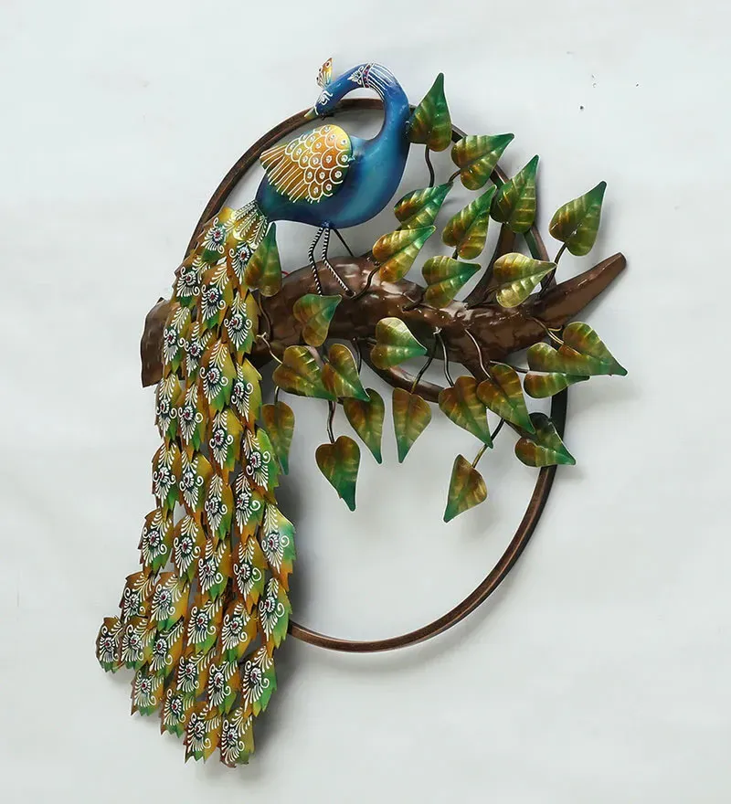 Iron Peocock Wall Art With LED In Blue.jpg5.webp