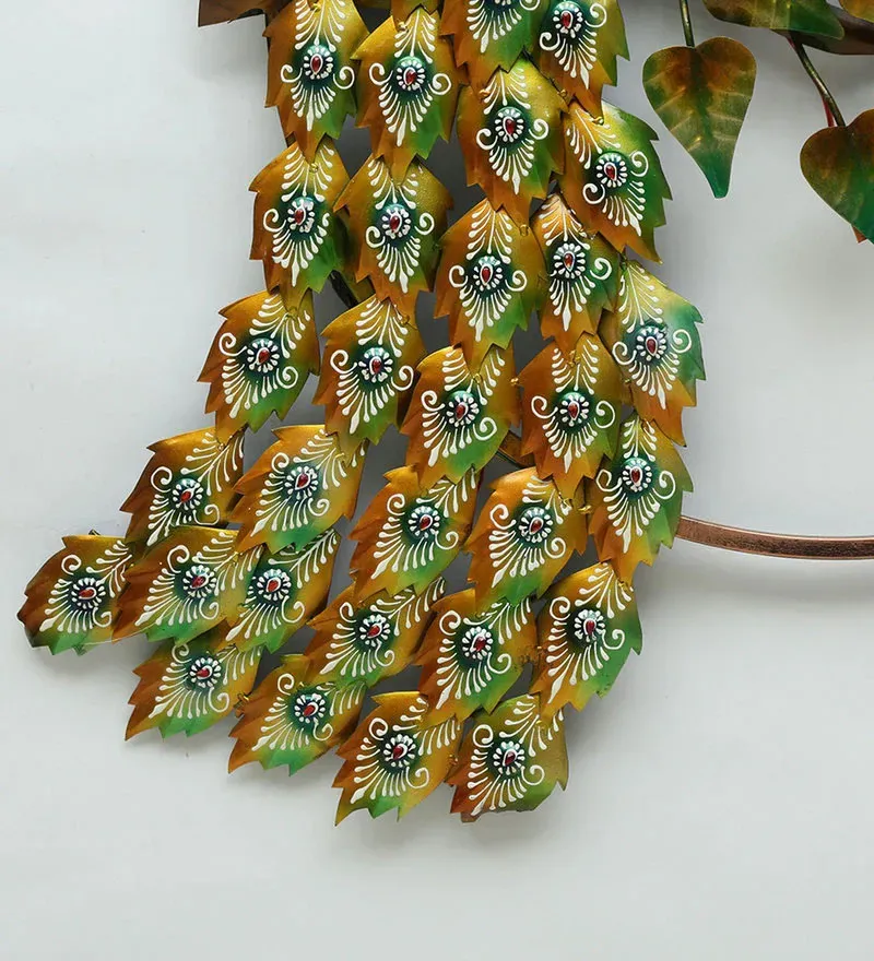 Iron Peocock Wall Art With LED In Blue.jpg7.webp