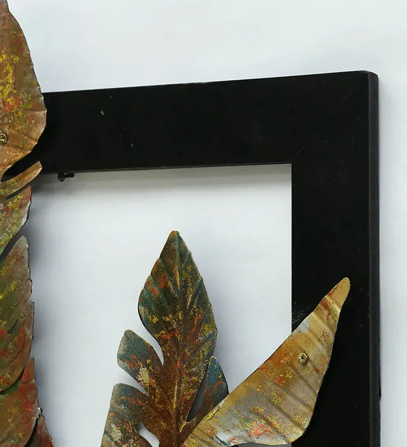 Iron and MDF Wood Framed Leaf Wall Art In Gold.jpg7.webp