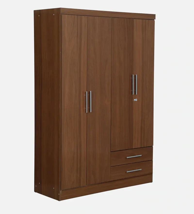 Kimura 4 Door Wardrobe in Glossy Teak Finish.jpg1.webp