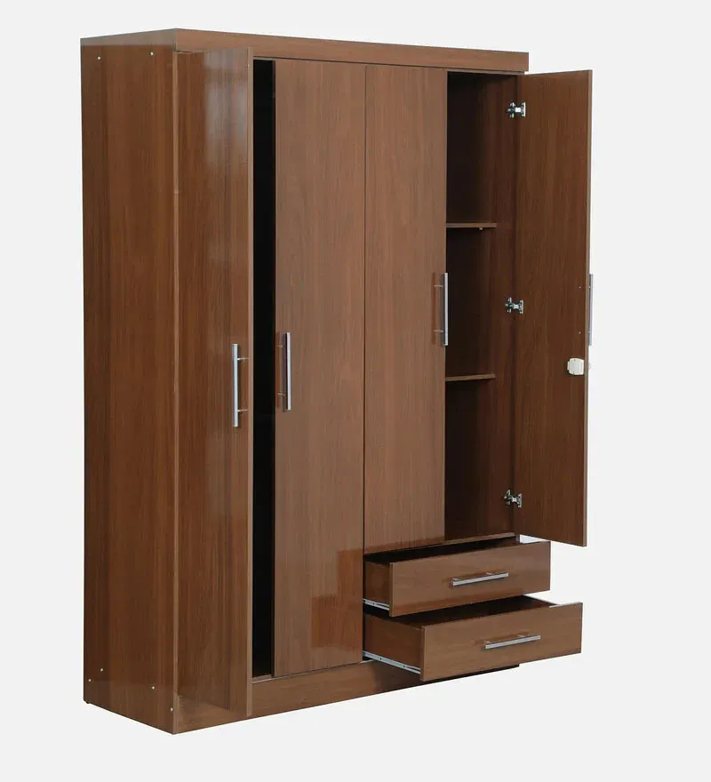 Kimura 4 Door Wardrobe in Glossy Teak Finish.jpg6.webp