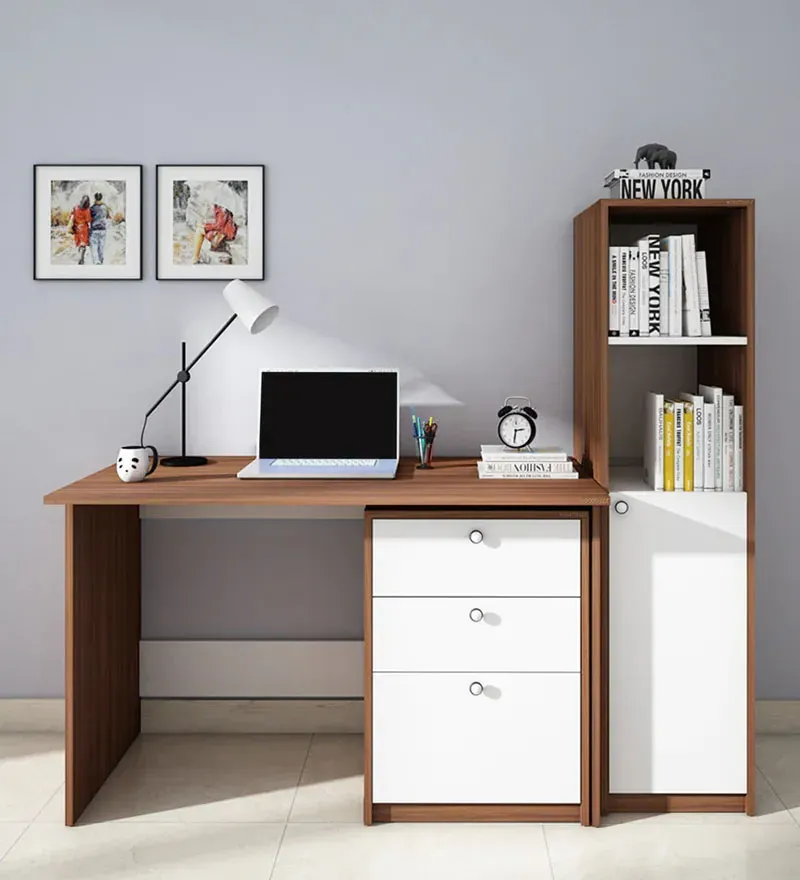 Kipling Hutch Desk in Walnut And Frosty White Finish.webp