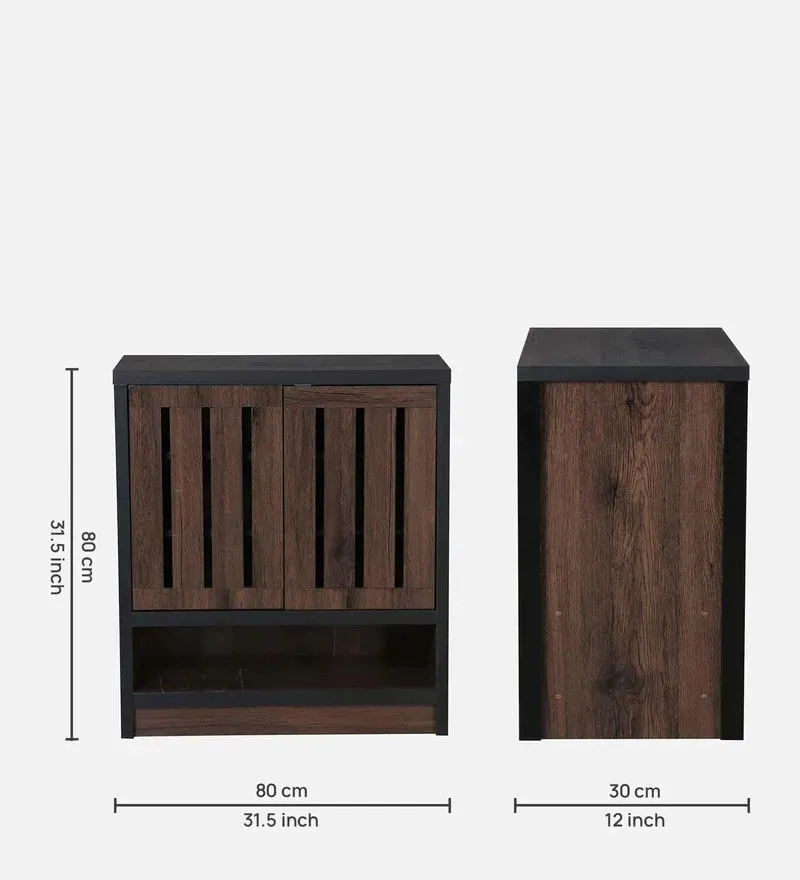 Kisho 2 Door Shoe Cabinet in Brown Oak Finish.jpg1.webp