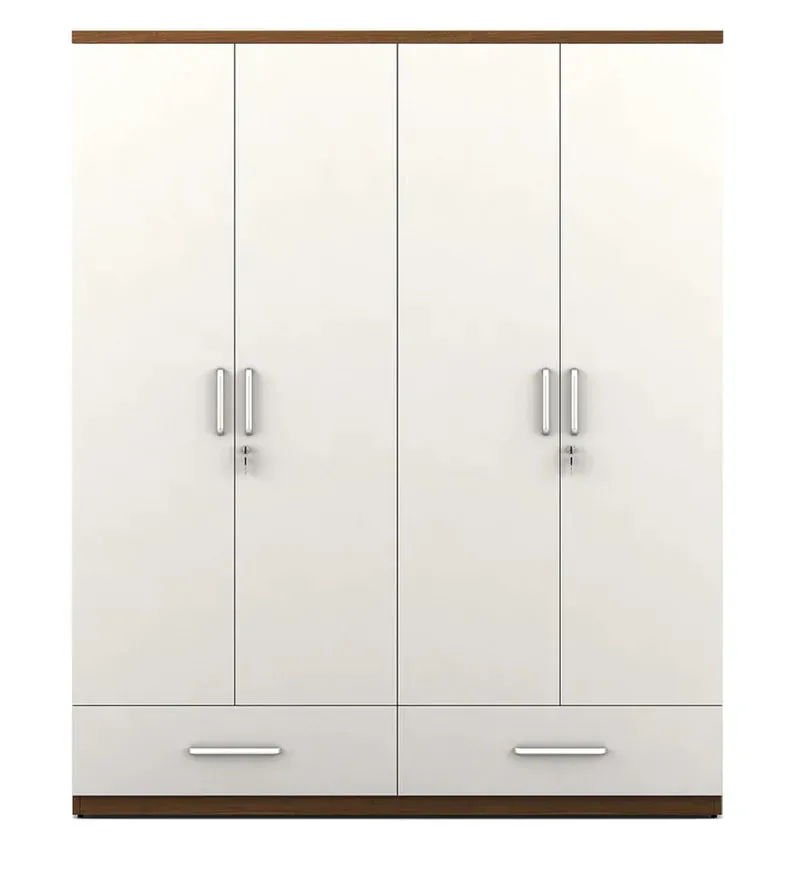 Kosmo Apex 4 Door Wardrobe in Frosty White Finish.jpg3.webp