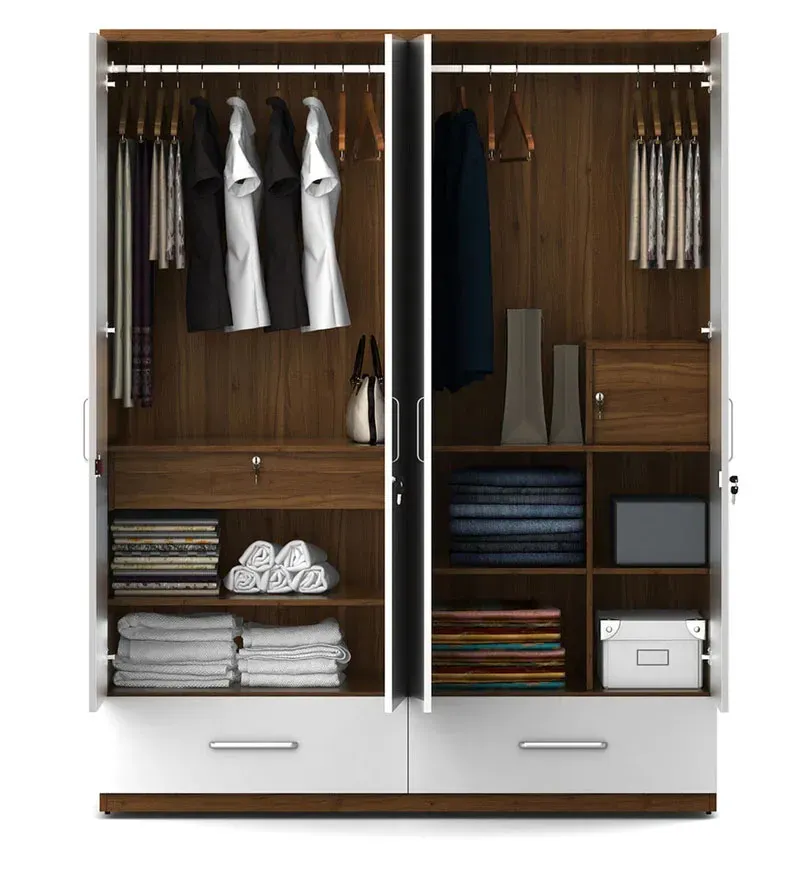 Kosmo Apex 4 Door Wardrobe in Frosty White Finish.jpg5.webp