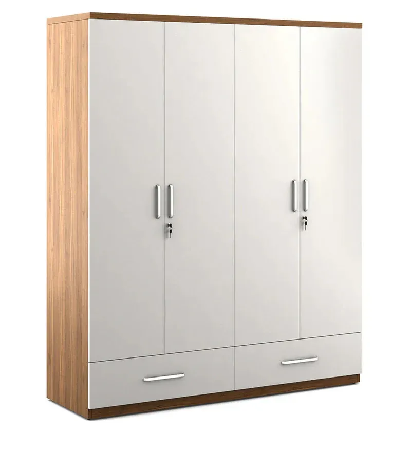 Kosmo Apex 4 Door Wardrobe in Frosty White Finish.jpg6.webp