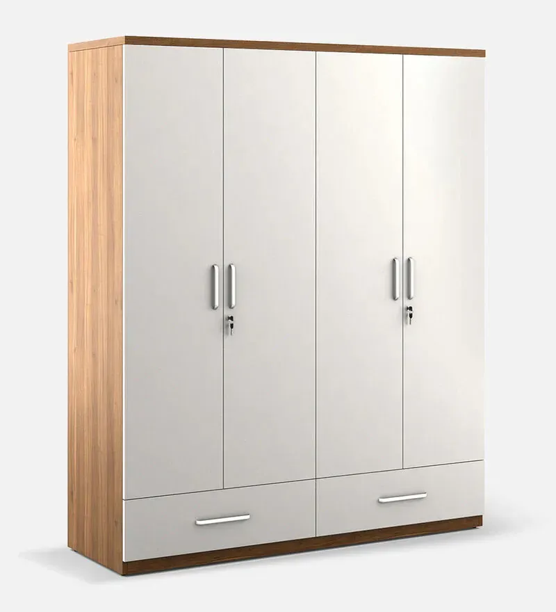 Kosmo Apex 4 Door Wardrobe in Frosty White Finish.jpg9.webp