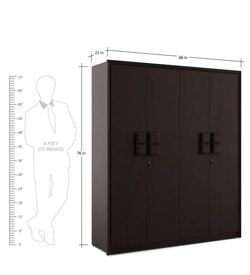 Kosmo Choco 4 Door Wardrobe in Vermont Finish.jpg2.webp