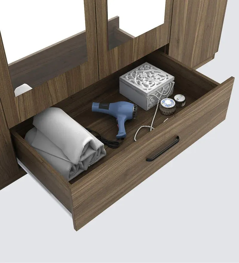 Kosmo Hover 4 Door Wardrobe in Lyon Walnut & Natural Wenge Finish with Mirror.jpg7.webp