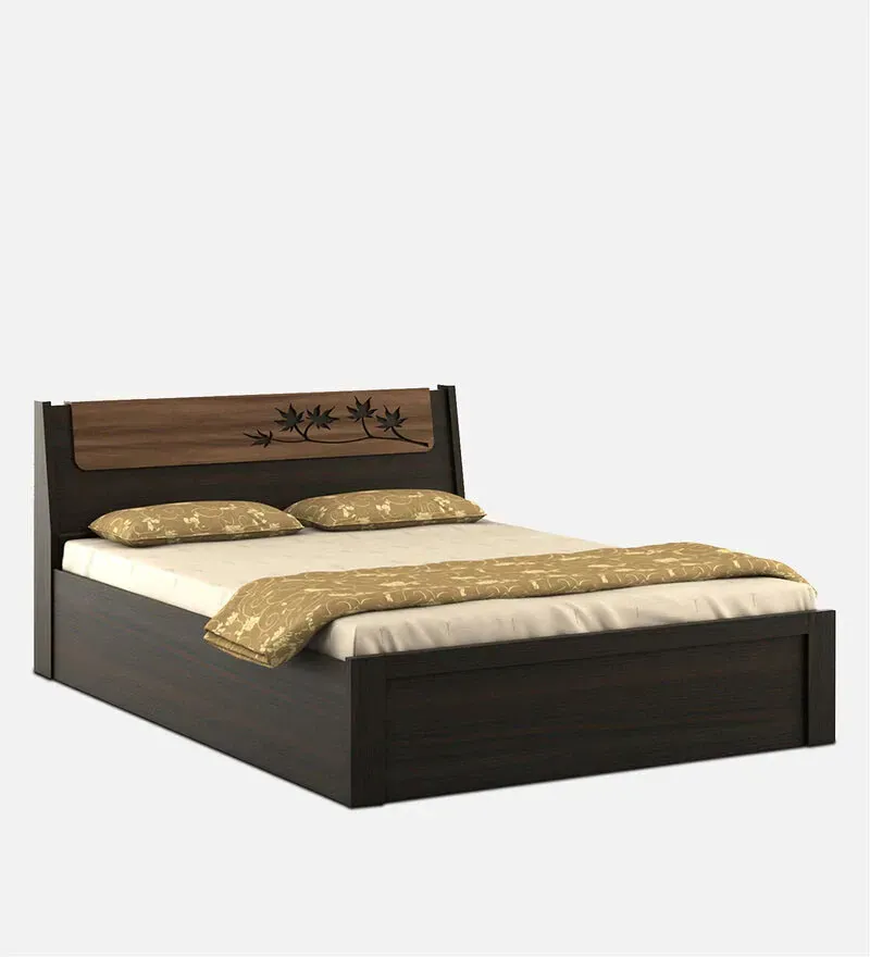 Kosmo Maple King Size Bed in Fumed Oak Melamine Finish with Hydraulic Storage.jpg8.webp