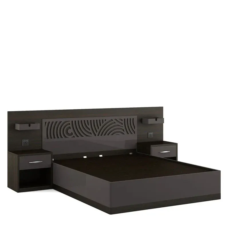 Kosmo Ripple King Size Bed in High Gloss Grey Finish with Hydraulic Storage.jpg4.webp