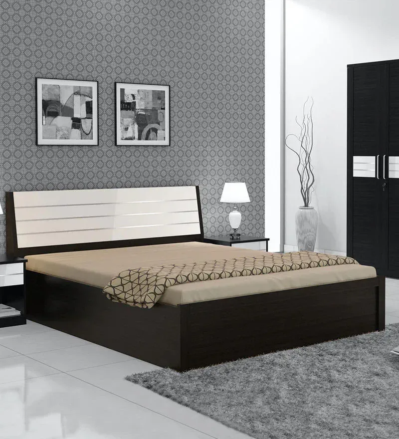 Kosmo Viva King Size Bed Wenge with Hydraulic Storage.webp
