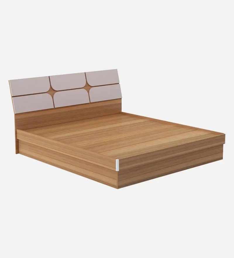 Kruger King Size Bed in Teak Finish with Hydraulic Storage.jpg4.webp