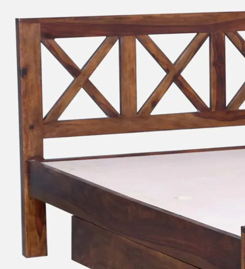 Kryss Sheesham Wood King Size Bed In Provincial Teak Finish With Drawer Storage.jpg7.webp