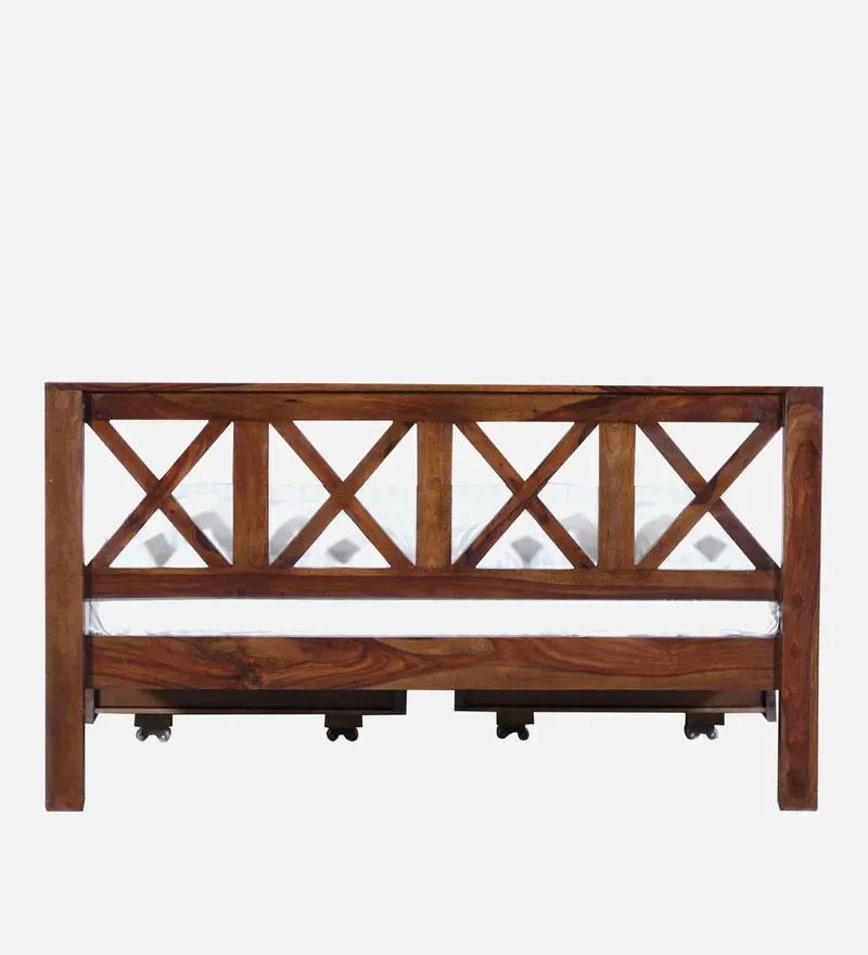 Kryss Sheesham Wood Queen Size Bed In Provincial Teak Finish With Drawer Storage.jpg5.webp