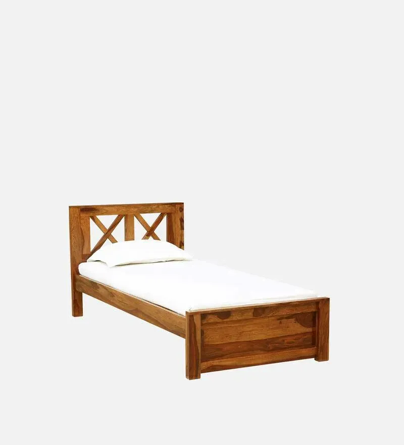 Kryss Sheesham Wood Single Bed In Rustic Teak Finish.jpg3.webp