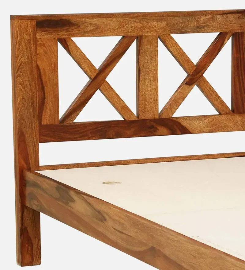 Kryss Sheesham Wood Single Bed In Rustic Teak Finish.jpg7.webp