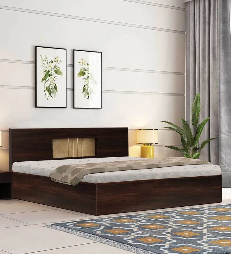 Kyoto King Size Bed in Dark Maple Finish.webp