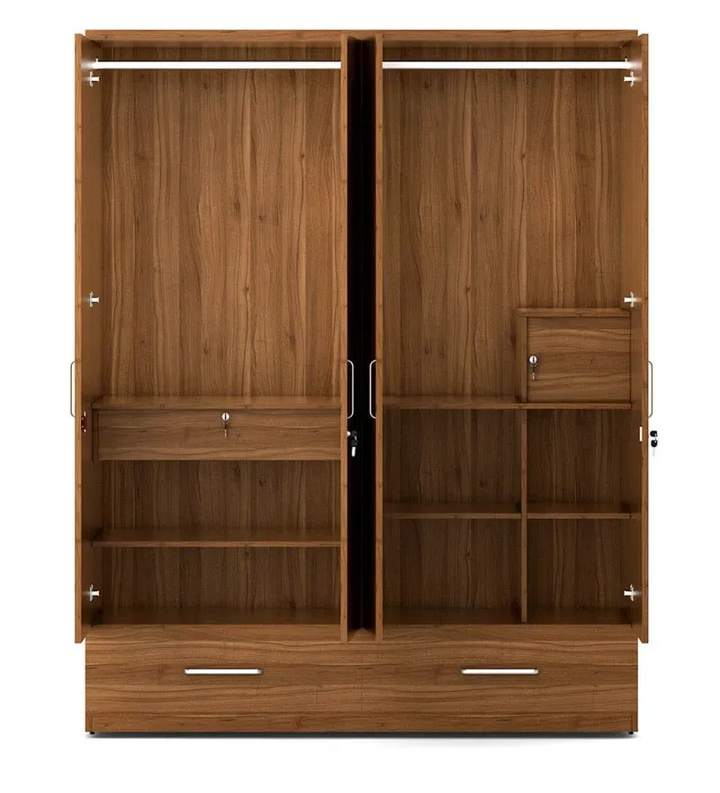 Linden 4 Door Wardrobe in Natural Teak Finish.jpg6.webp