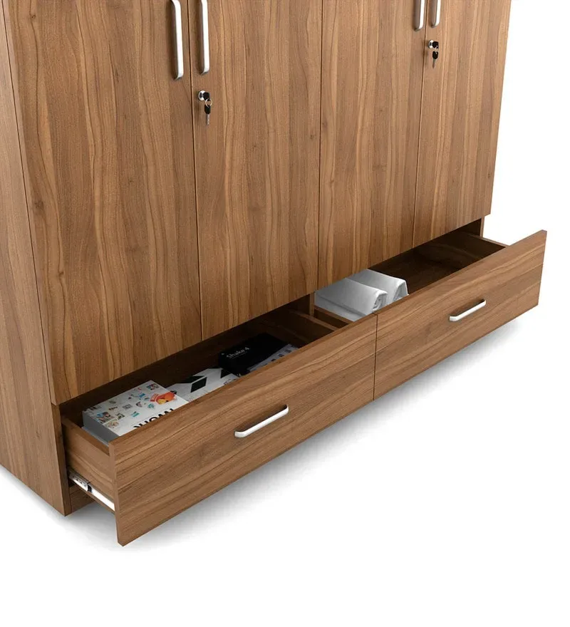 Linden 4 Door Wardrobe in Natural Teak Finish.jpg8.webp