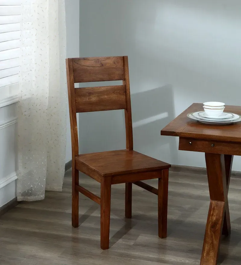 Loft Solid Wood Dining Chair In Natural Finish.webp