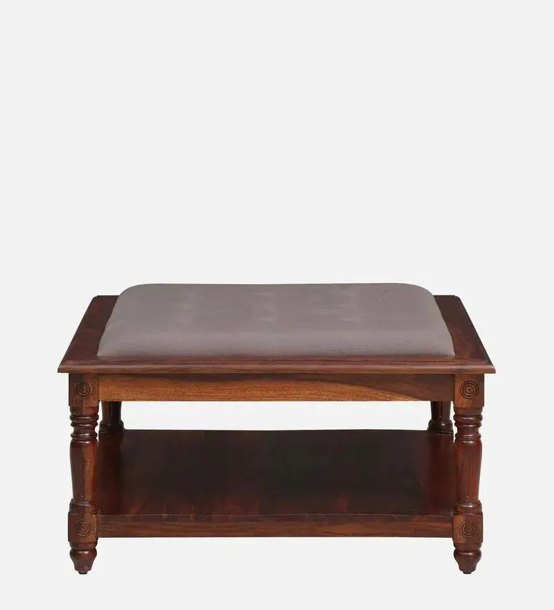 Louis Sheesham Wood Coffee Table In Honey Oak Finish With Upholstered Top.jpg2.webp