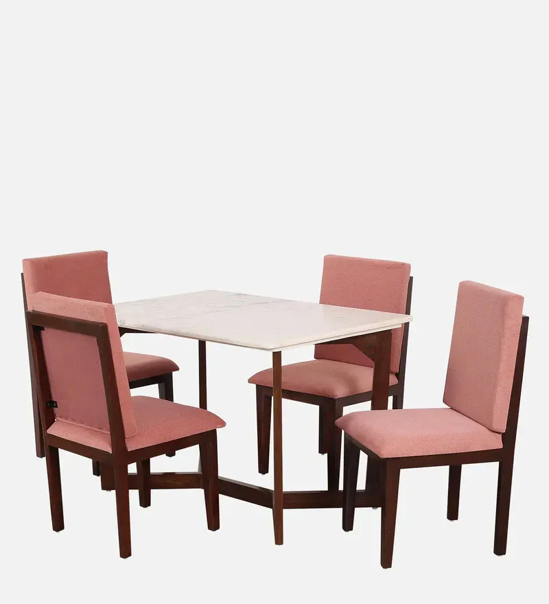 Lush Solid Wood 4 Seater Dining Set in Natural Teak Wood Finish.jpg3.webp