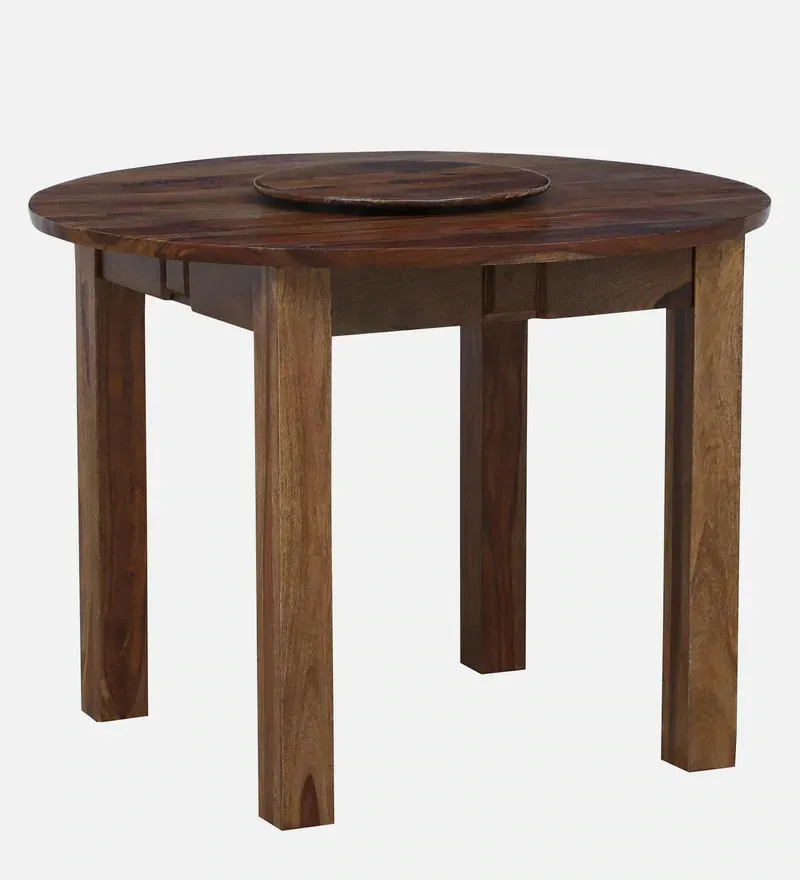 Majestica Sheesham Wood Round 4 Seater Dining Set In Provincial Teak Finish.jpg4.webp