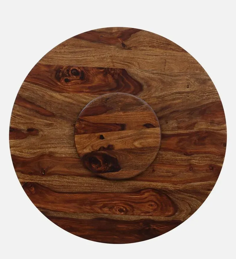 Majestica Sheesham Wood Round 4 Seater Dining Set In Provincial Teak Finish.jpg6.webp