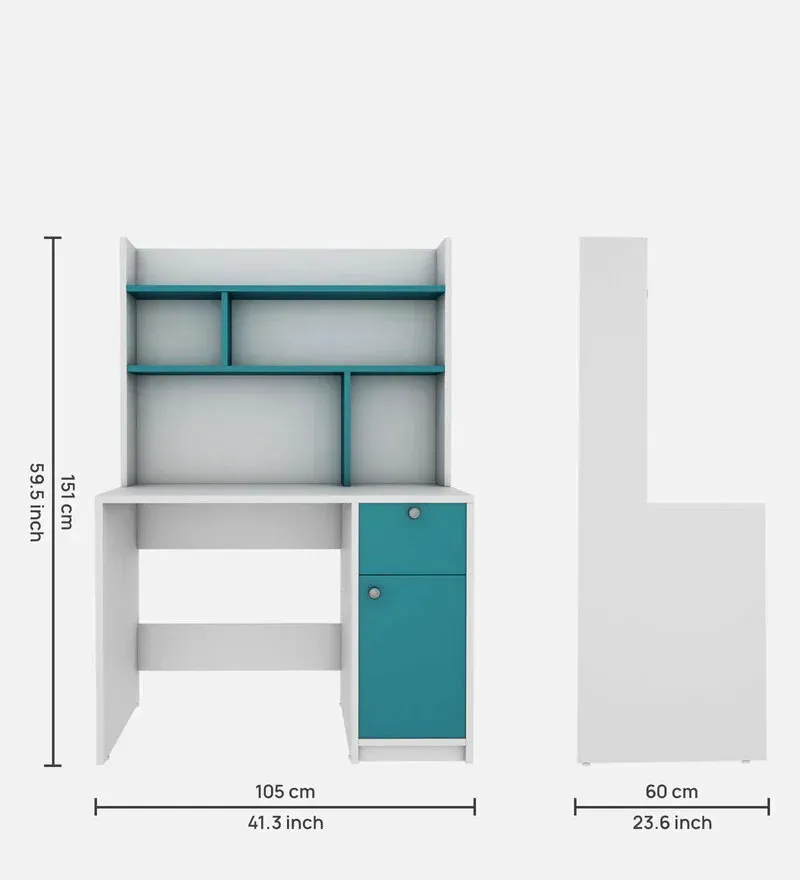Malta Hutch Desk in Frosty White And Ocean Green Finish.jpg2.webp