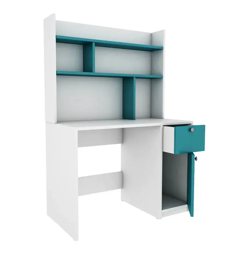 Malta Hutch Desk in Frosty White And Ocean Green Finish.jpg4.webp
