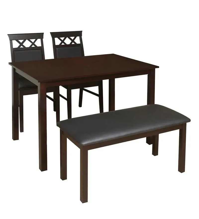 Mauna 4 Seater with Bench Dining Set in Dark Cappucino Colour.jpg5.webp