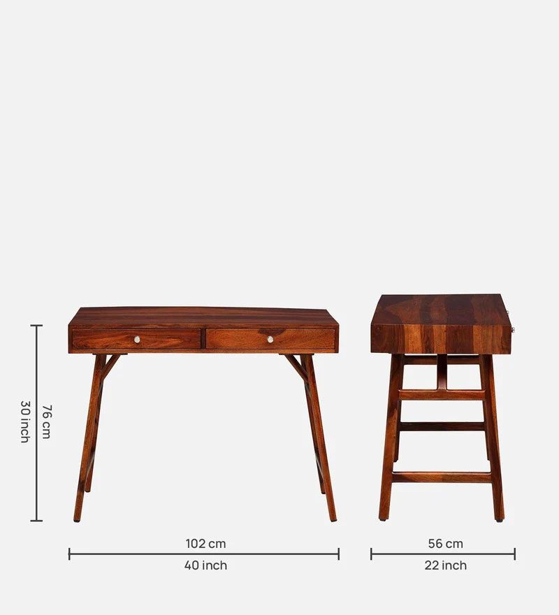 Memphis Solid Wood Study Table In Honey Oak Finish1.jpg