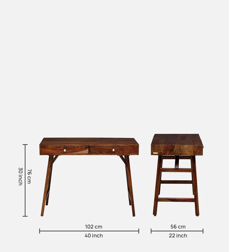 Memphis Solid Wood Study Table In Provincial Teak Finish1.jpg