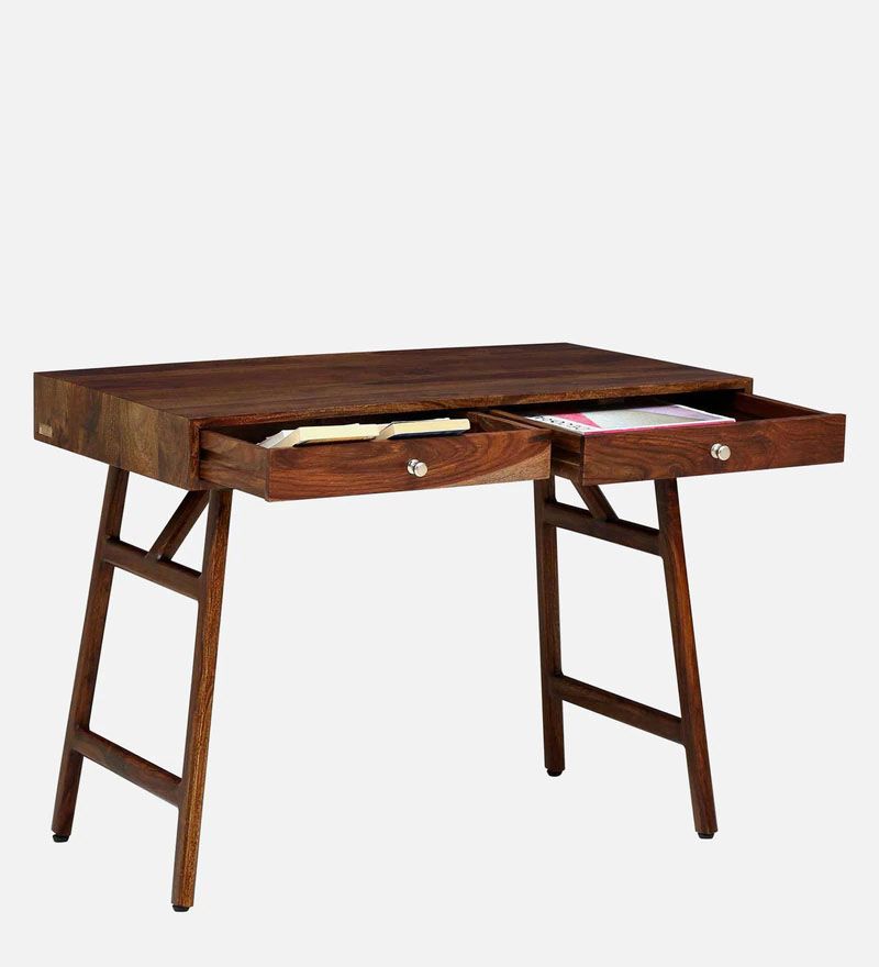 Memphis Solid Wood Study Table In Provincial Teak Finish4.jpg