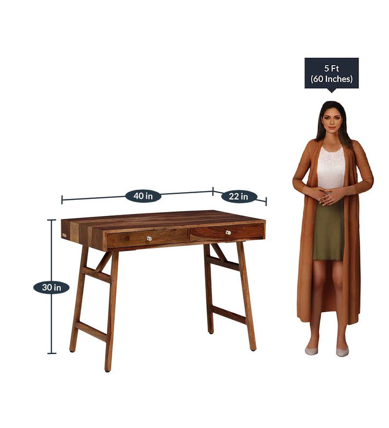 Memphis Solid Wood Study Table In Rustic Teak Finish2.jpg