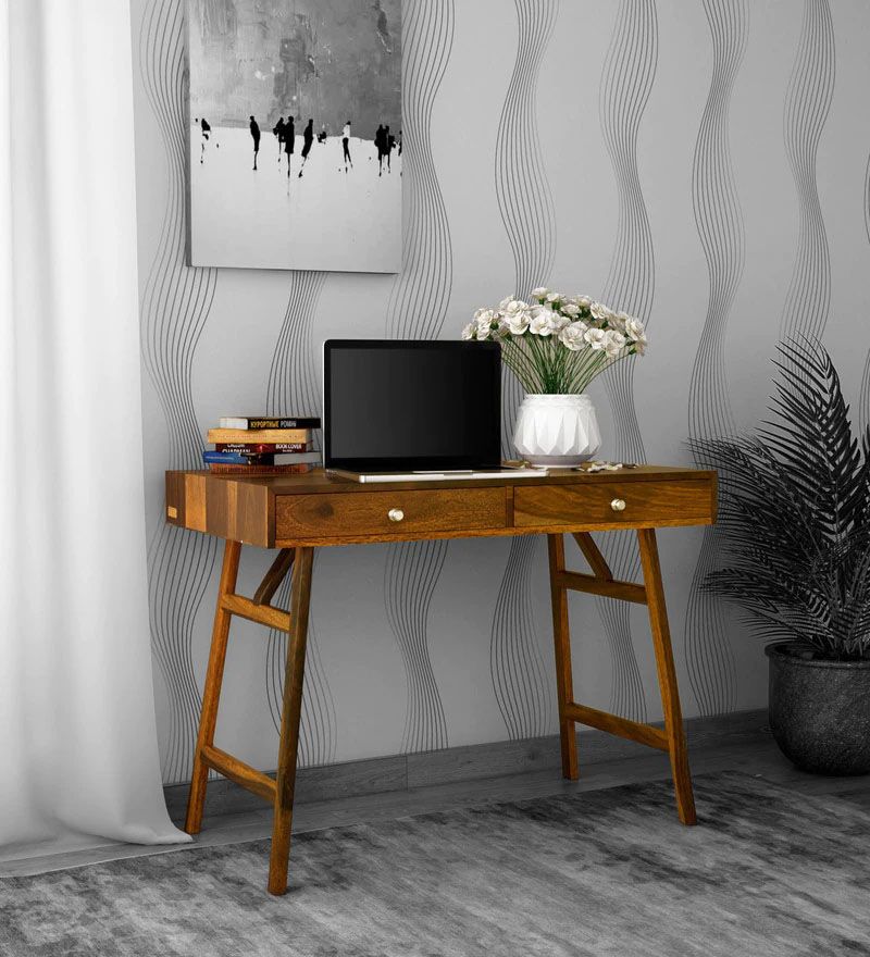 Memphis Solid Wood Study Table In Rustic Teak Finish.jpg