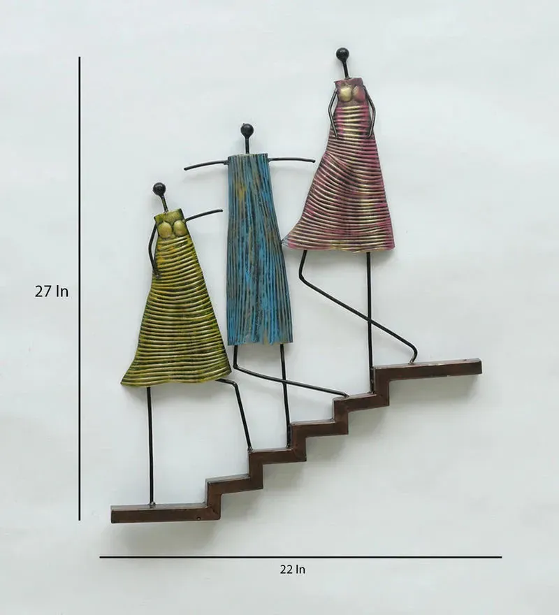 Metal Tribal Lady Wall Art In Multicolour.jpg2.webp